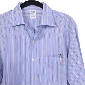 BROOKS BROTHERS Men's Shirt 15.5 - 33 REGENT AMERICAN SUPIMA COTTON Blue Striped
